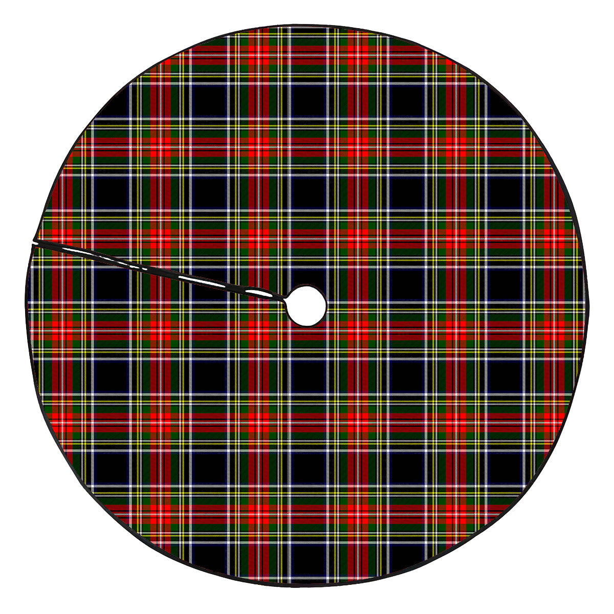 Stewart Black Tartan Plaid Christmas Tree Skirt