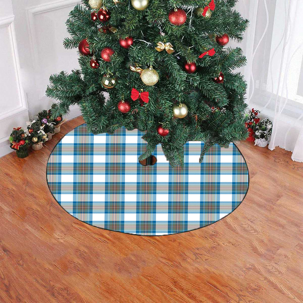 Stewart Muted Blue Tartan Plaid Christmas Tree Skirt