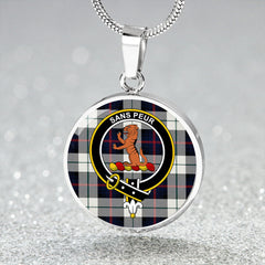 Sutherland Dress Royal Blue Modern Tartan Crest Circle Necklace
