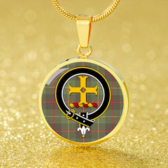 Symington Weathered Tartan Crest Circle Necklace