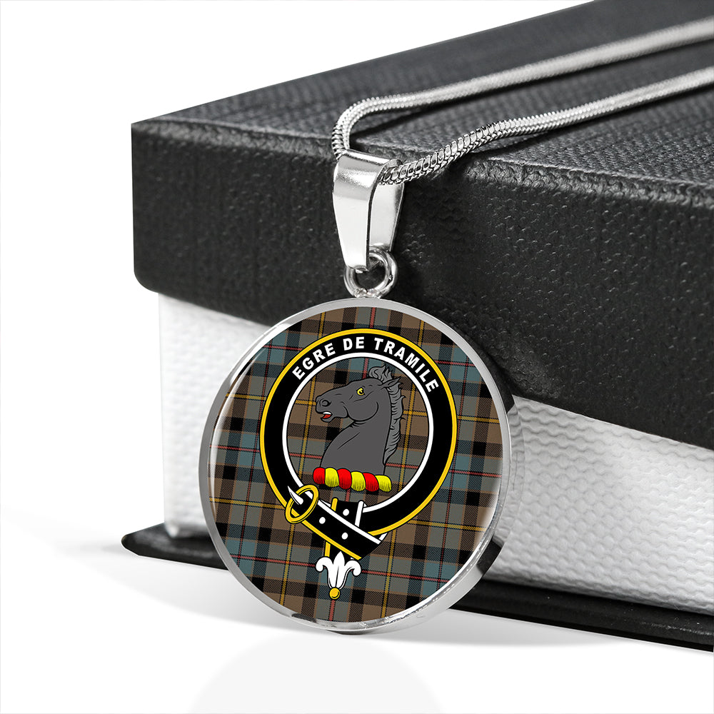 Tait Weathered Tartan Crest Circle Necklace
