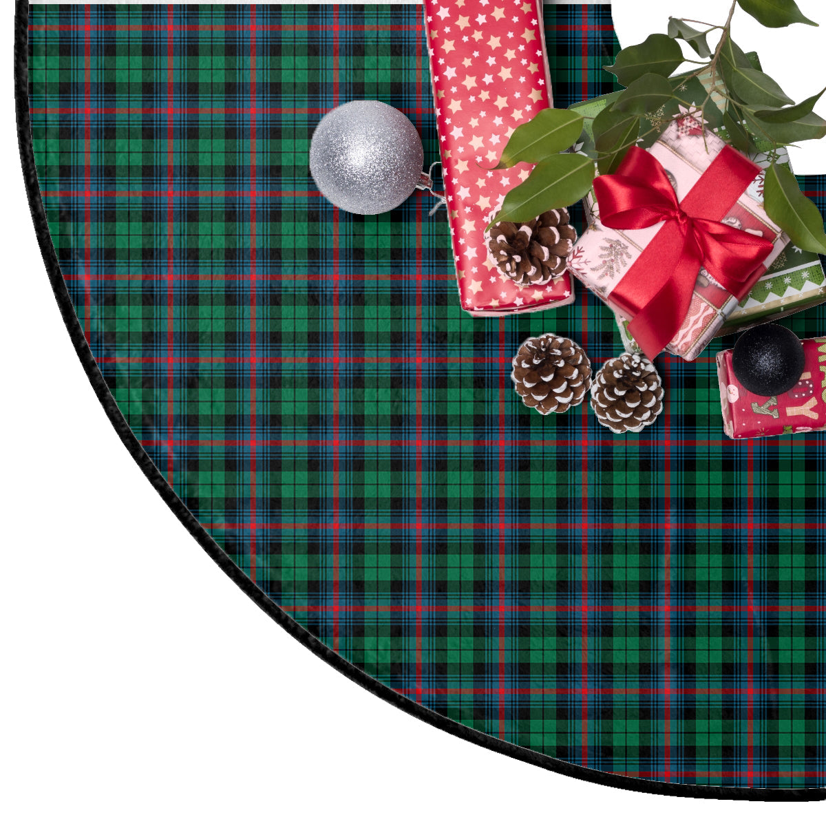 Urquhart Broad Red Ancient Tartan Plaid Christmas Tree Skirt