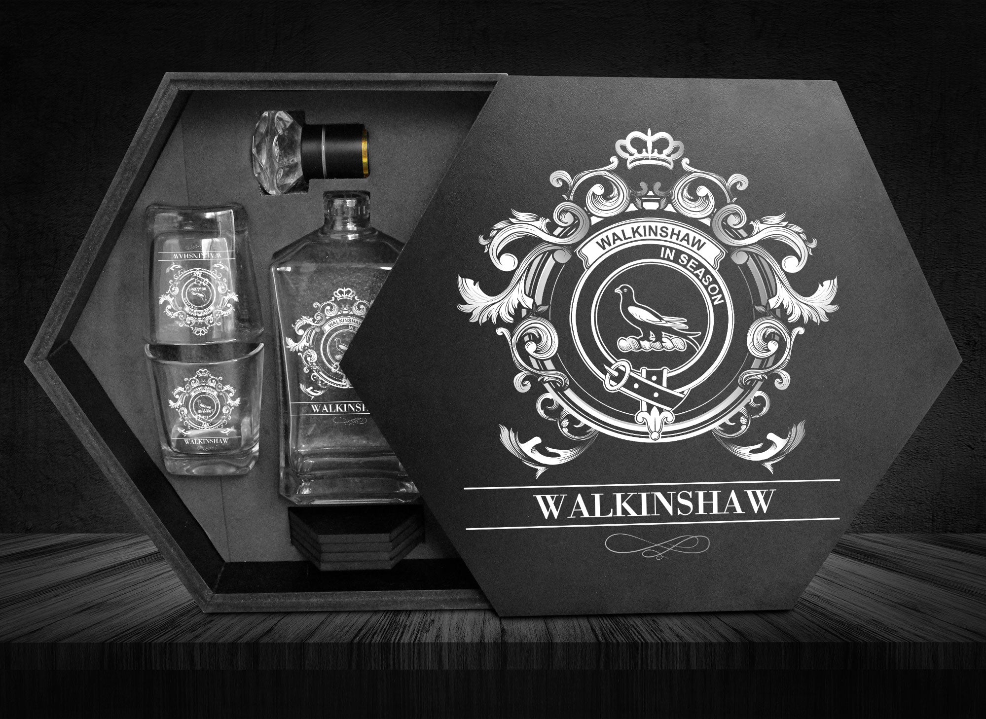 Walkinshaw Tartan Clan Decanter Set