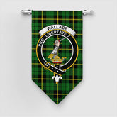 Wallace Hunting - Green Tartan Crest Gonfalon