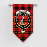 Wallace Hunting - Red Tartan Crest Gonfalon