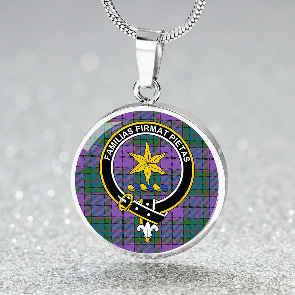 Wardlaw Ancient Tartan Crest Circle Necklace
