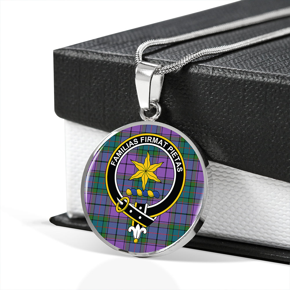 Wardlaw Ancient Tartan Crest Circle Necklace