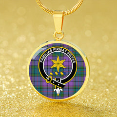 Wardlaw Ancient Tartan Crest Circle Necklace
