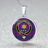 Wardlaw Modern Tartan Crest Circle Necklace