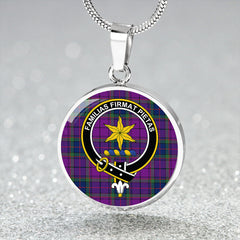 Wardlaw Modern Tartan Crest Circle Necklace