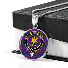 Wardlaw Modern Tartan Crest Circle Necklace