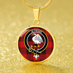 Wemyss Modern Tartan Crest Circle Necklace