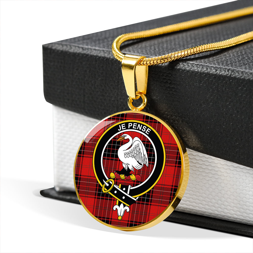 Wemyss Modern Tartan Crest Circle Necklace