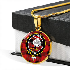 Wemyss Modern Tartan Crest Circle Necklace