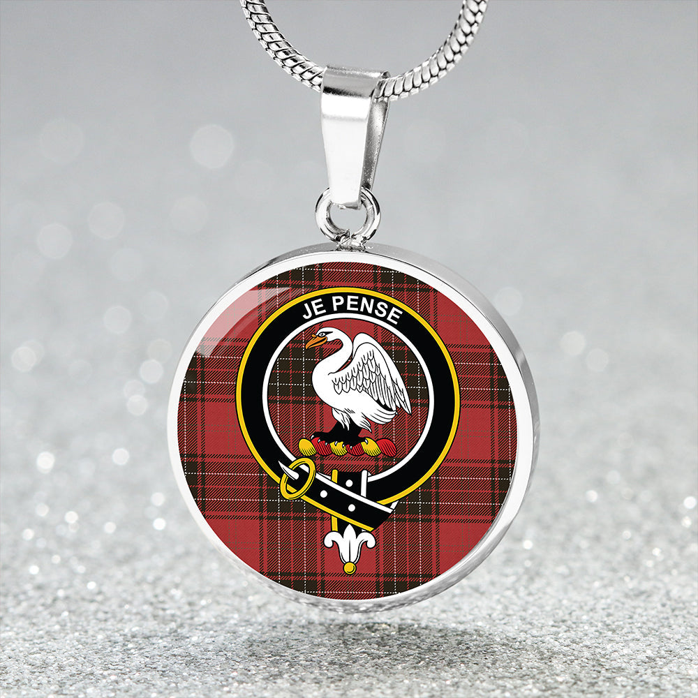 Wemyss Weathered Tartan Crest Circle Necklace