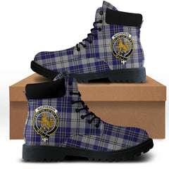MacPherson Dress Blue Tartan Plaid All Season Boots