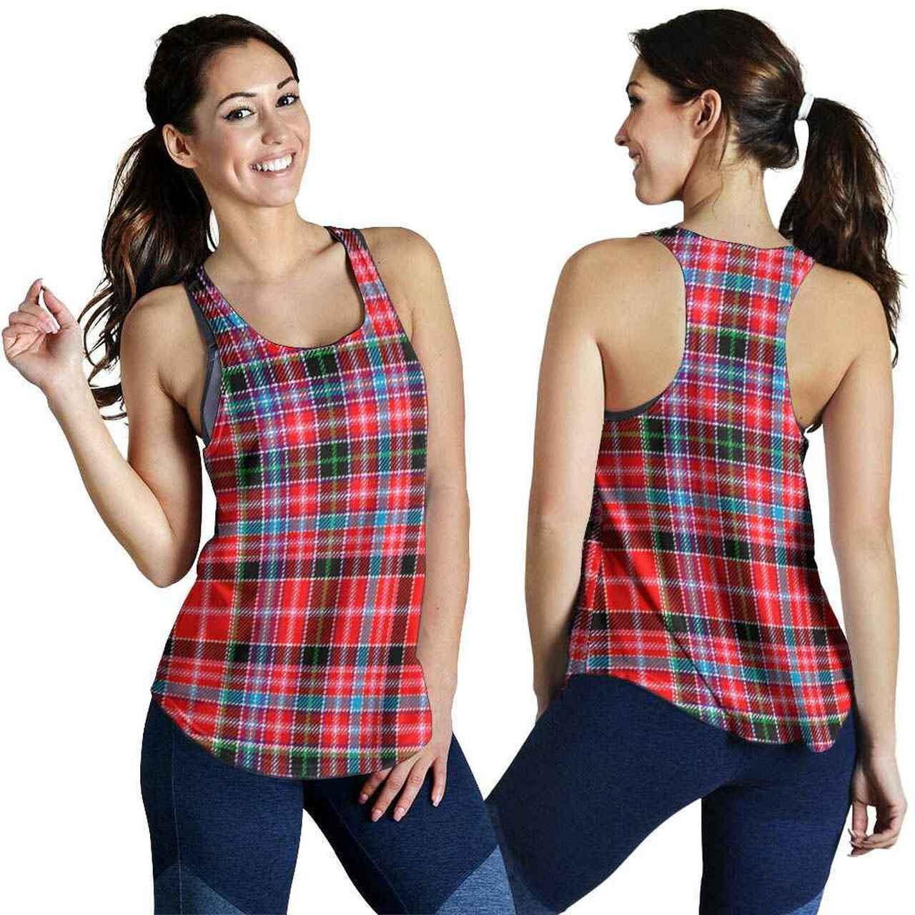 Aberdeen District Tartan Plaid Women Racerback Tank