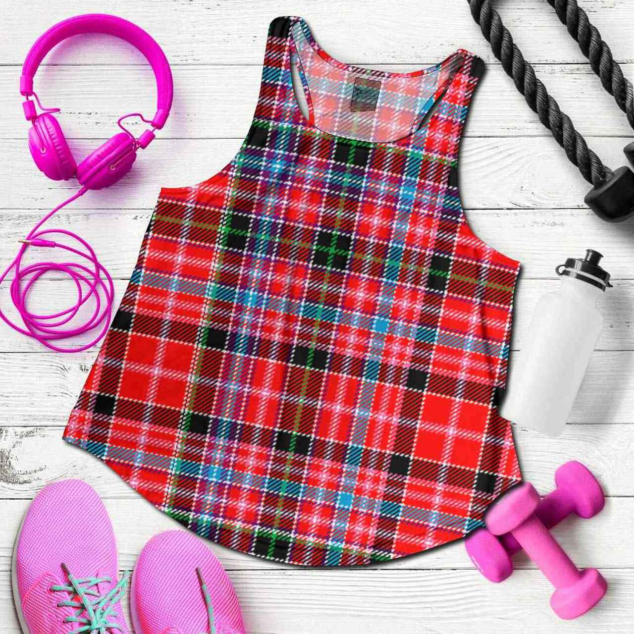 Aberdeen District Tartan Plaid Women Racerback Tank