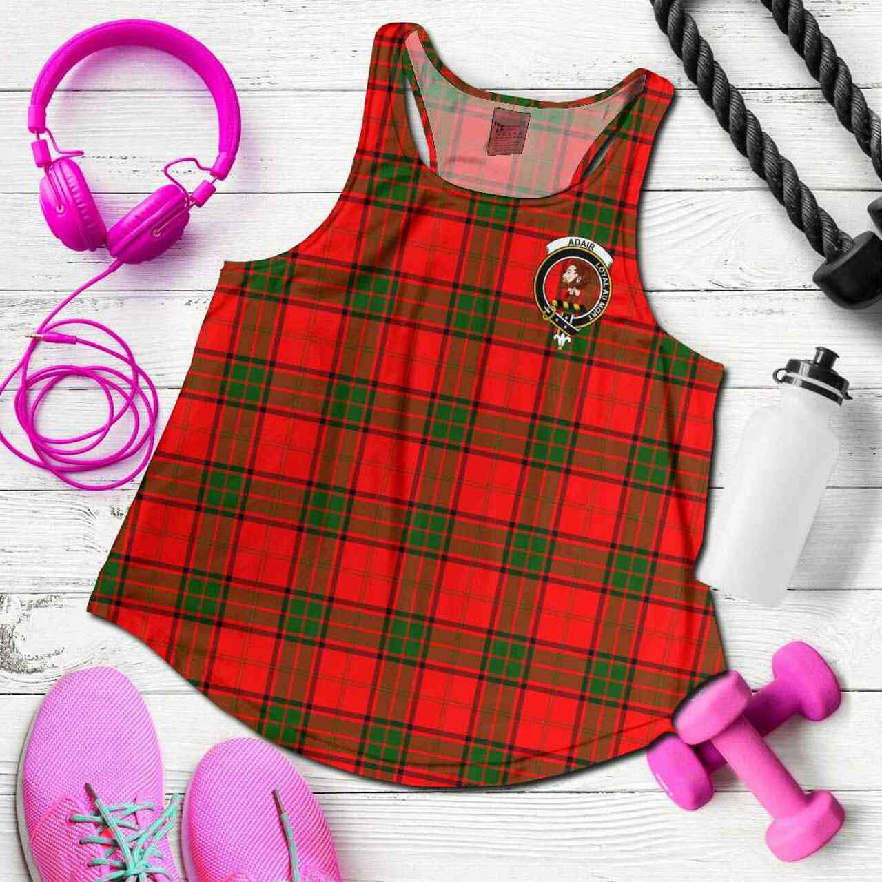 Adair Tartan Crest Women Racerback Tank