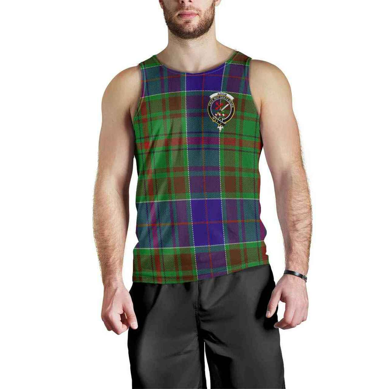 Adam Tartan Crest Men Tank Top
