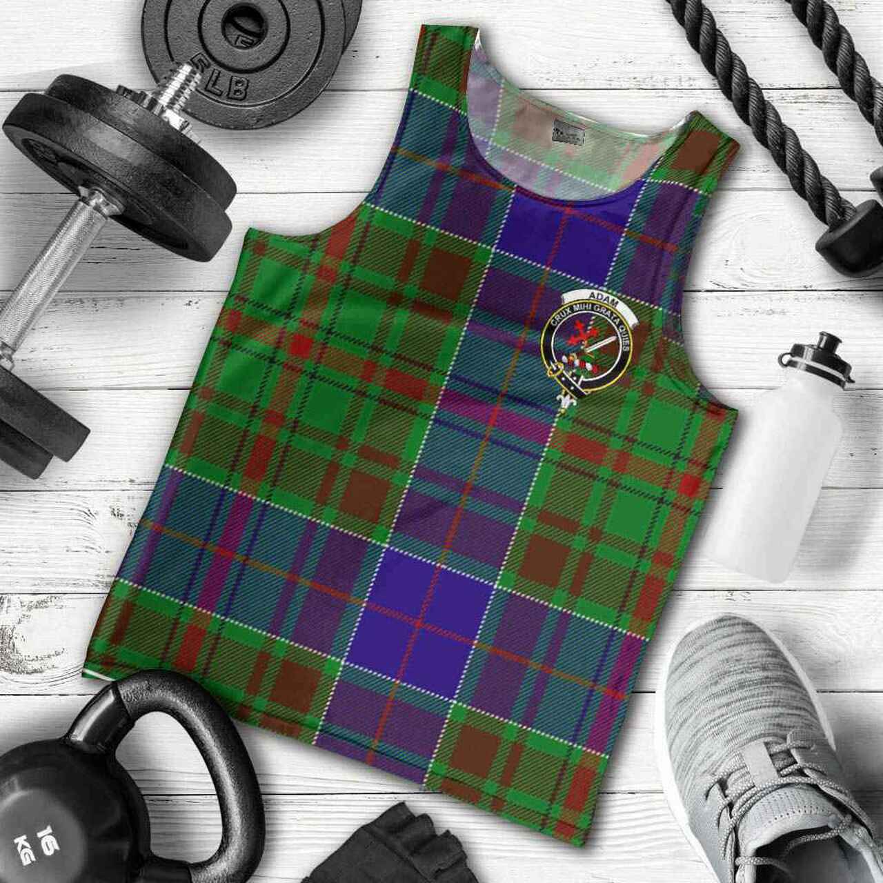 Adam Tartan Crest Men Tank Top