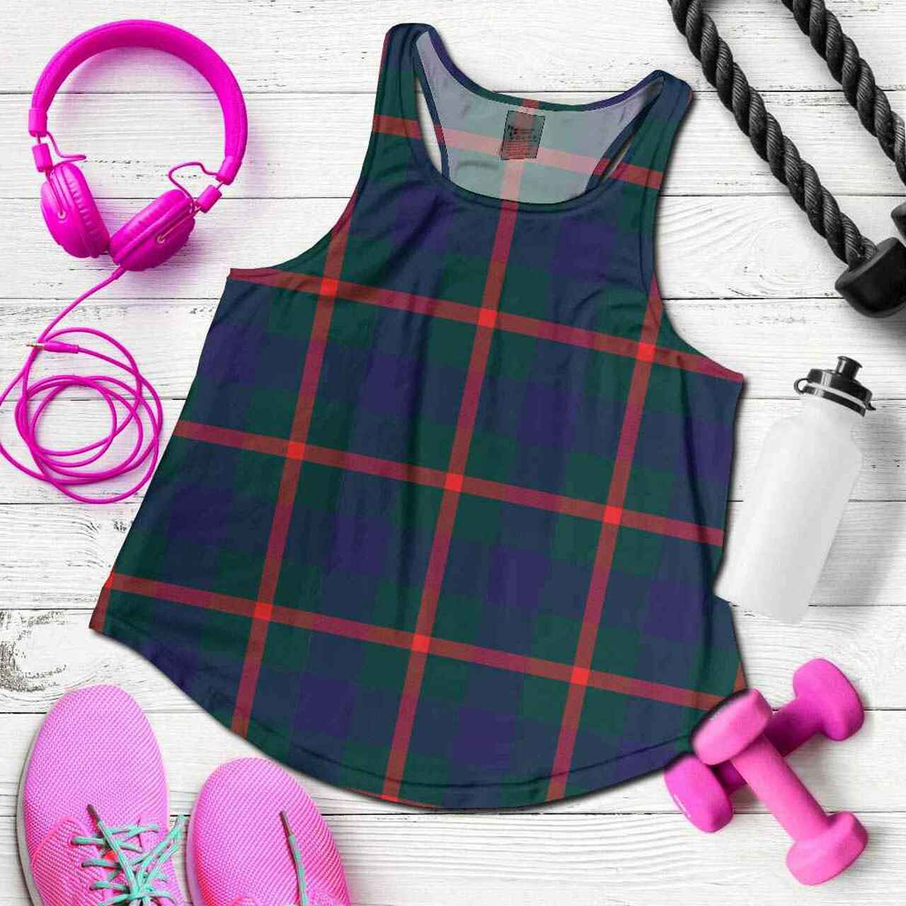Agnew Modern Tartan Plaid Women Racerback Tank