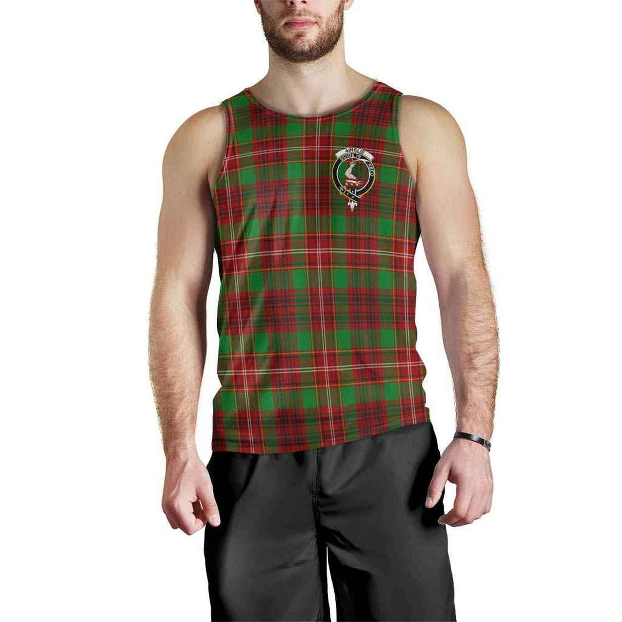 Ainslie Tartan Crest Men Tank Top
