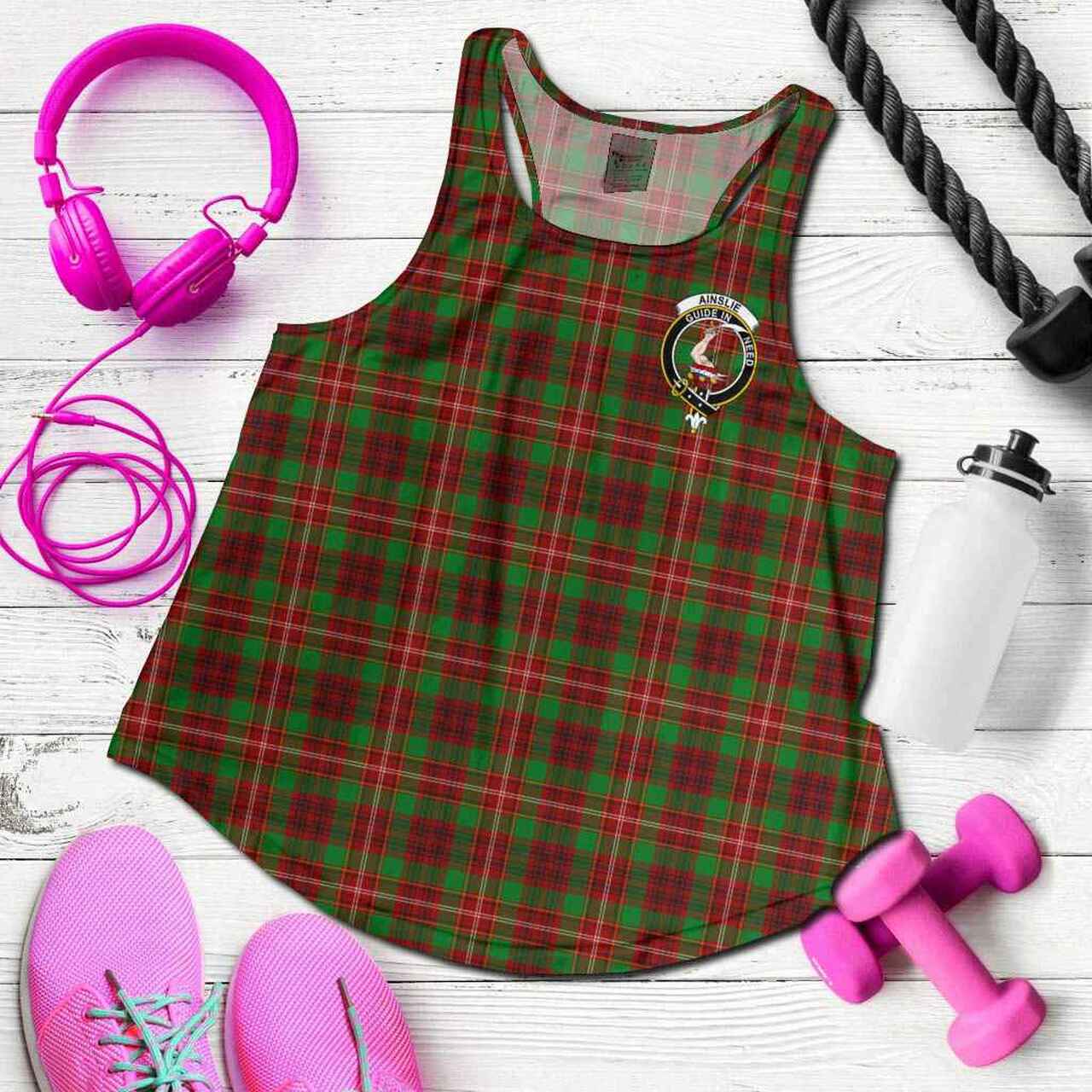 Ainslie Tartan Crest Women Racerback Tank