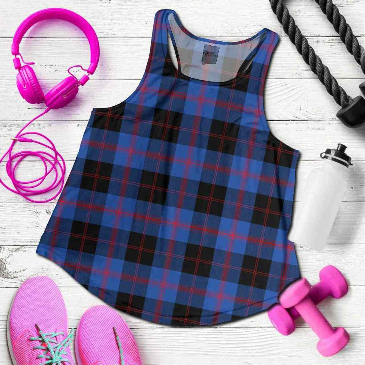 Angus Modern Tartan Plaid Women Racerback Tank