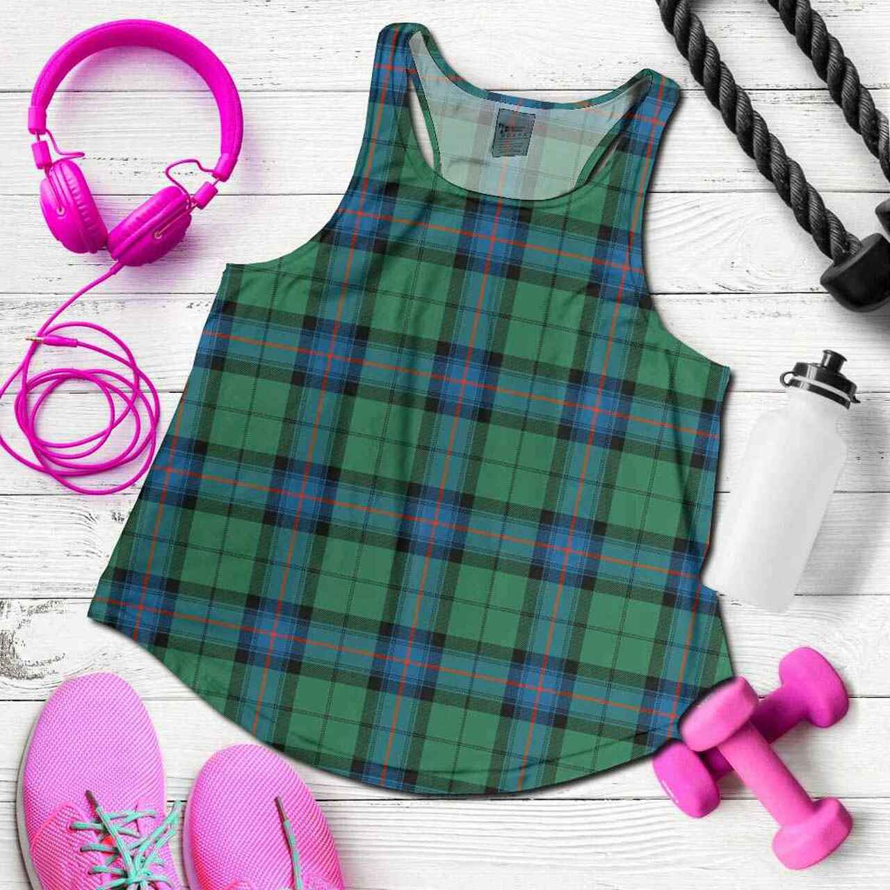Armstrong Ancient Tartan Plaid Women Racerback Tank