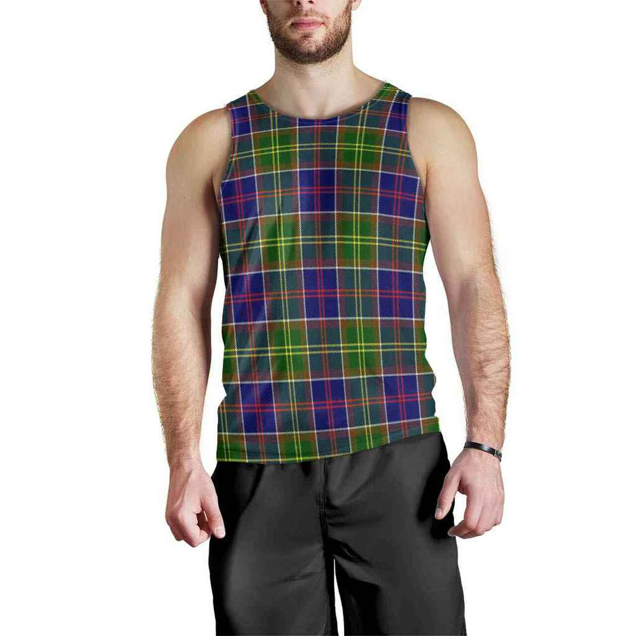 Ayrshire District Tartan Plaid Men Tank Top