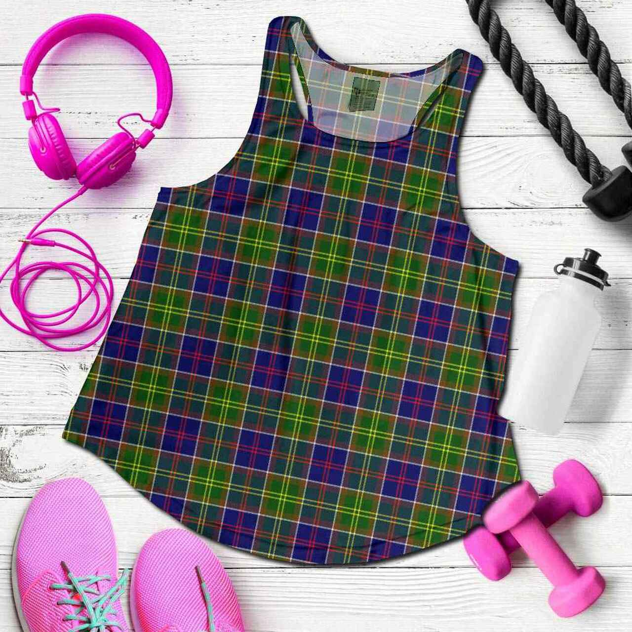 Ayrshire District Tartan Plaid Women Racerback Tank