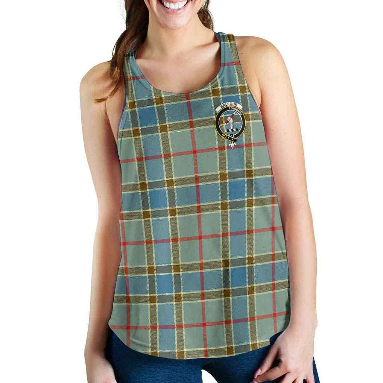 Balfour Tartan Crest Women Racerback Tank