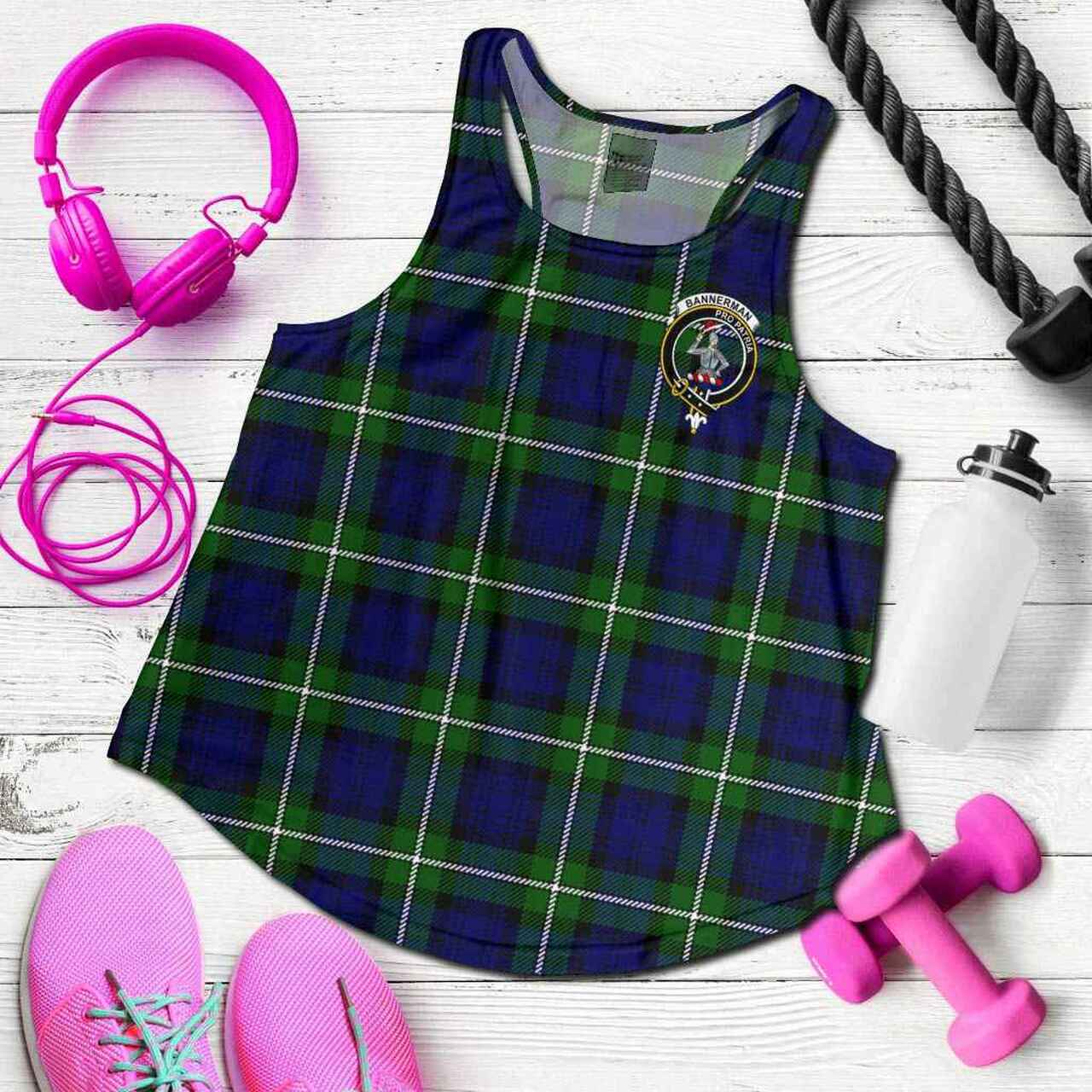 Bannerman Tartan Crest Women Racerback Tank
