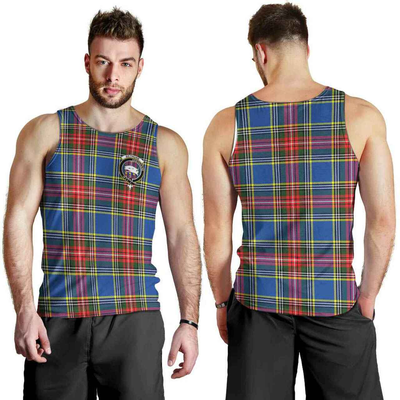 Bethune Tartan Crest Men Tank Top