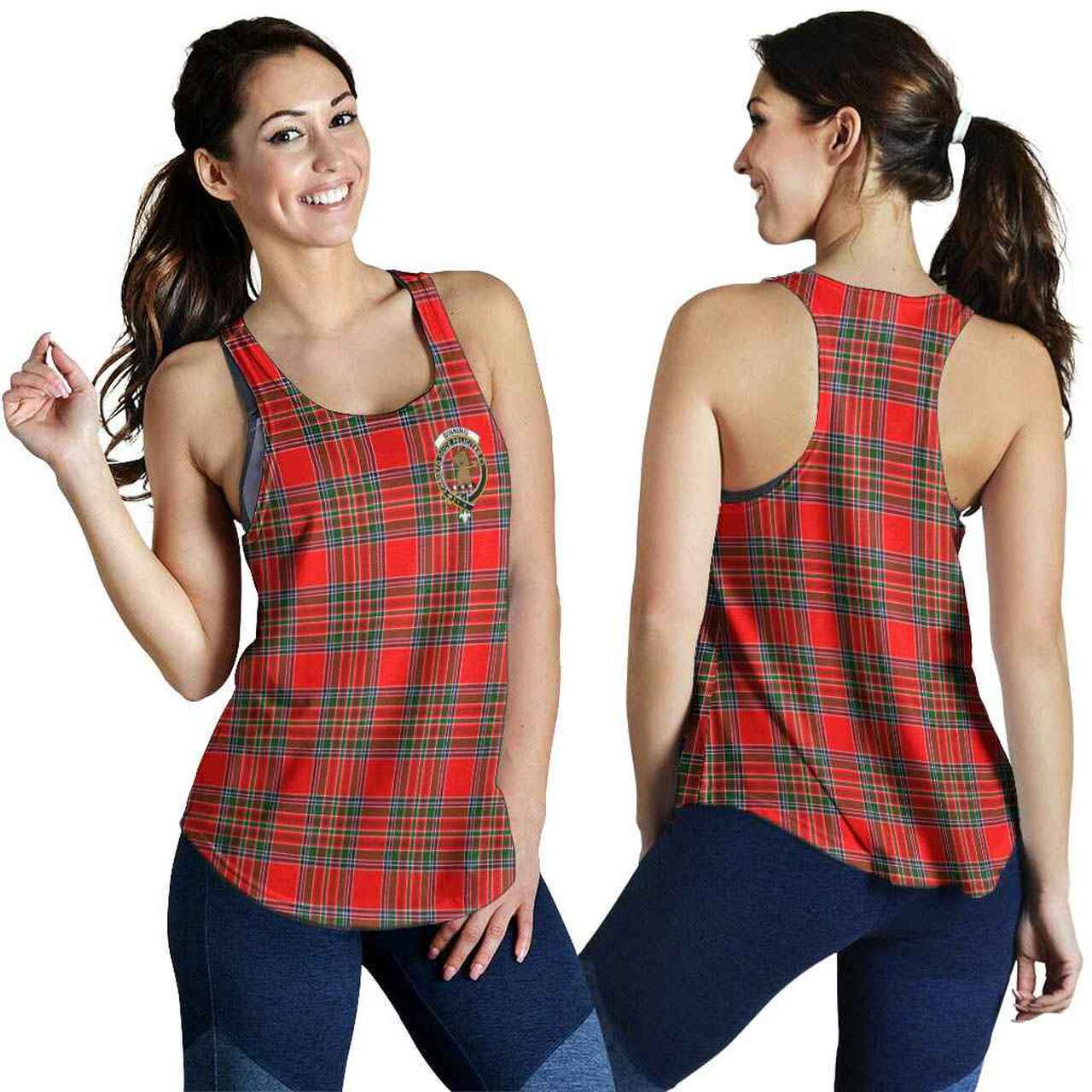 Binning of Wallifoord Tartan Crest Women Racerback Tank
