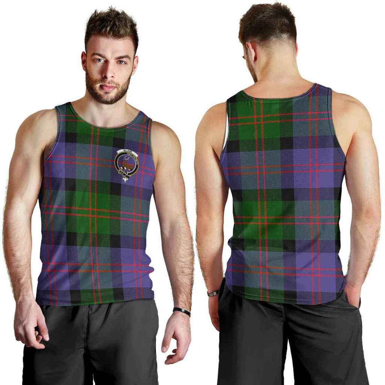 Blair Tartan Crest Men Tank Top