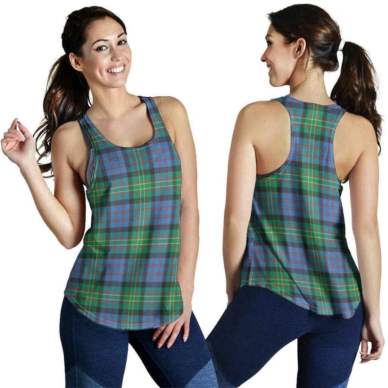 Bowie Ancient Tartan Plaid Women Racerback Tank