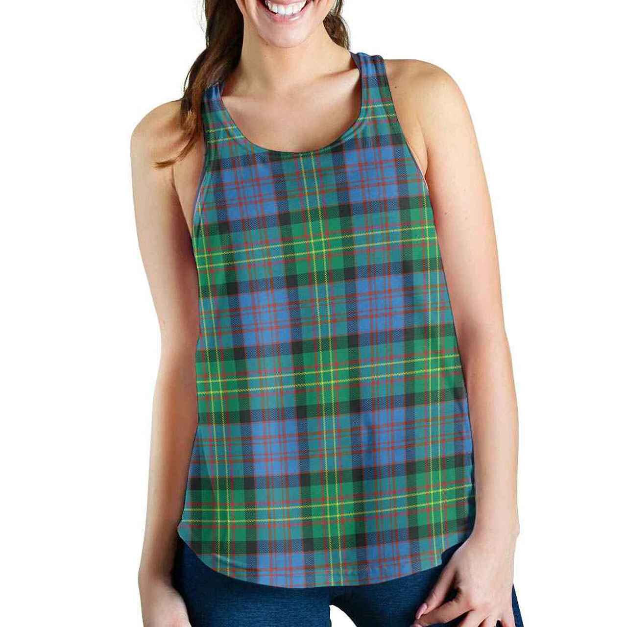 Bowie Ancient Tartan Plaid Women Racerback Tank