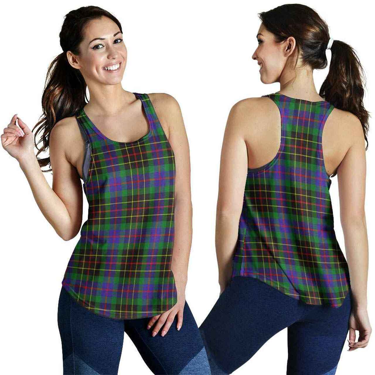 Brodie Hunting Modern Tartan Plaid Women Racerback Tank