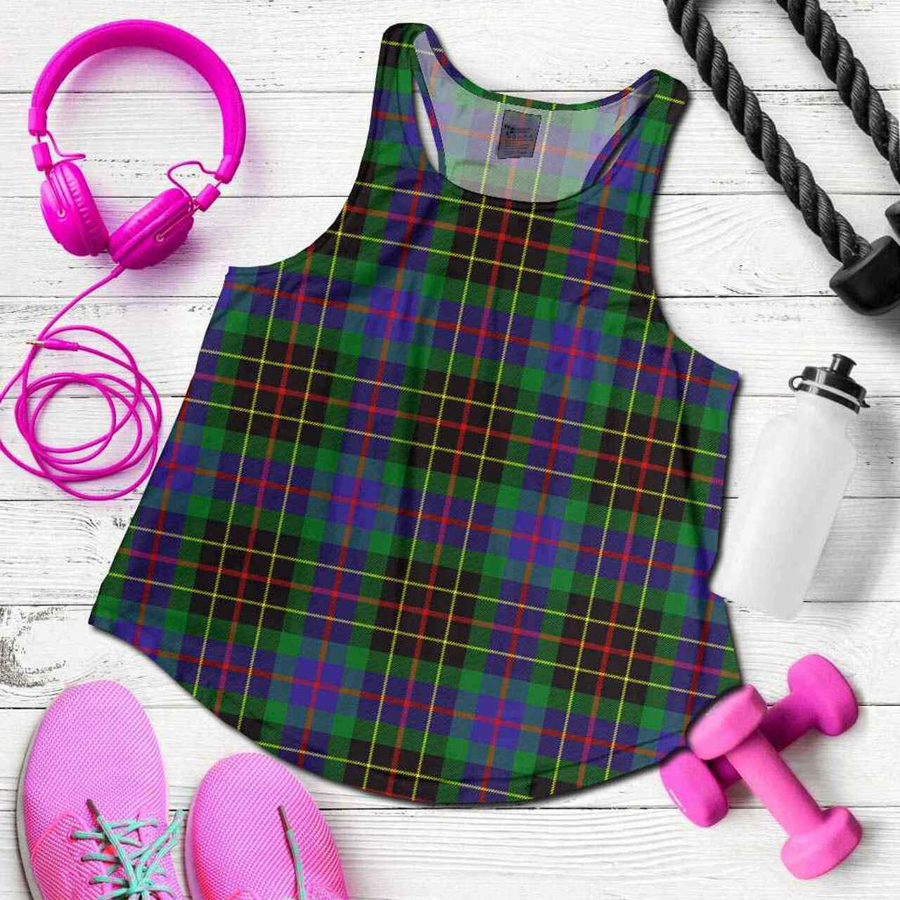 Brodie Hunting Modern Tartan Plaid Women Racerback Tank