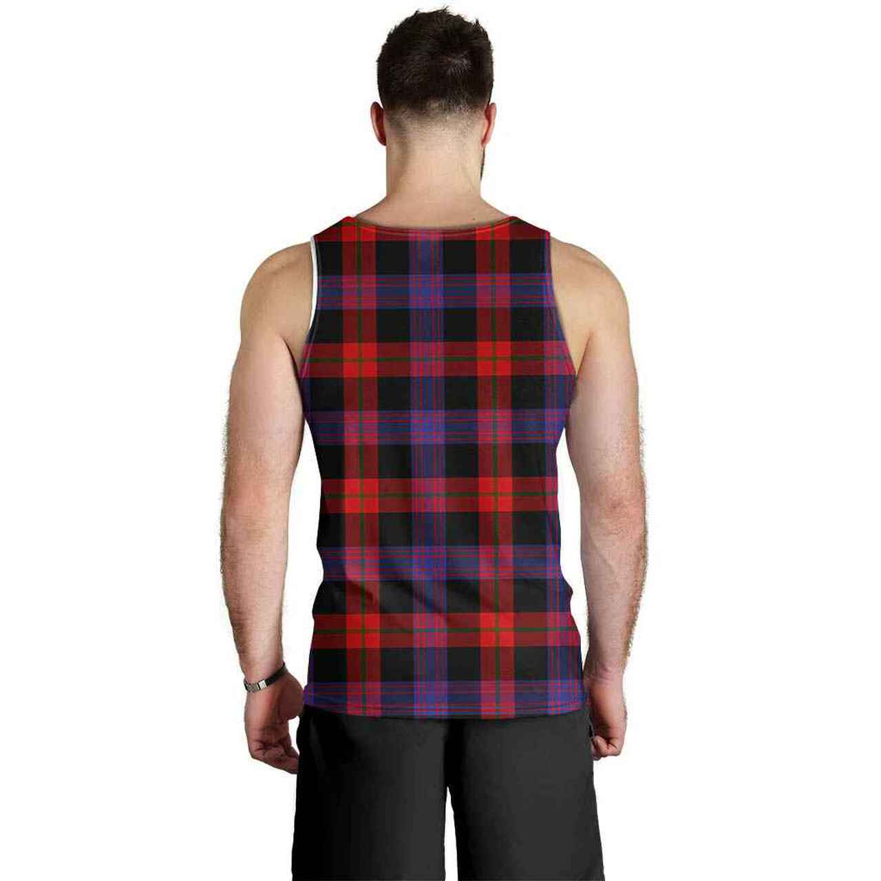 Broun Tartan Crest Men Tank Top