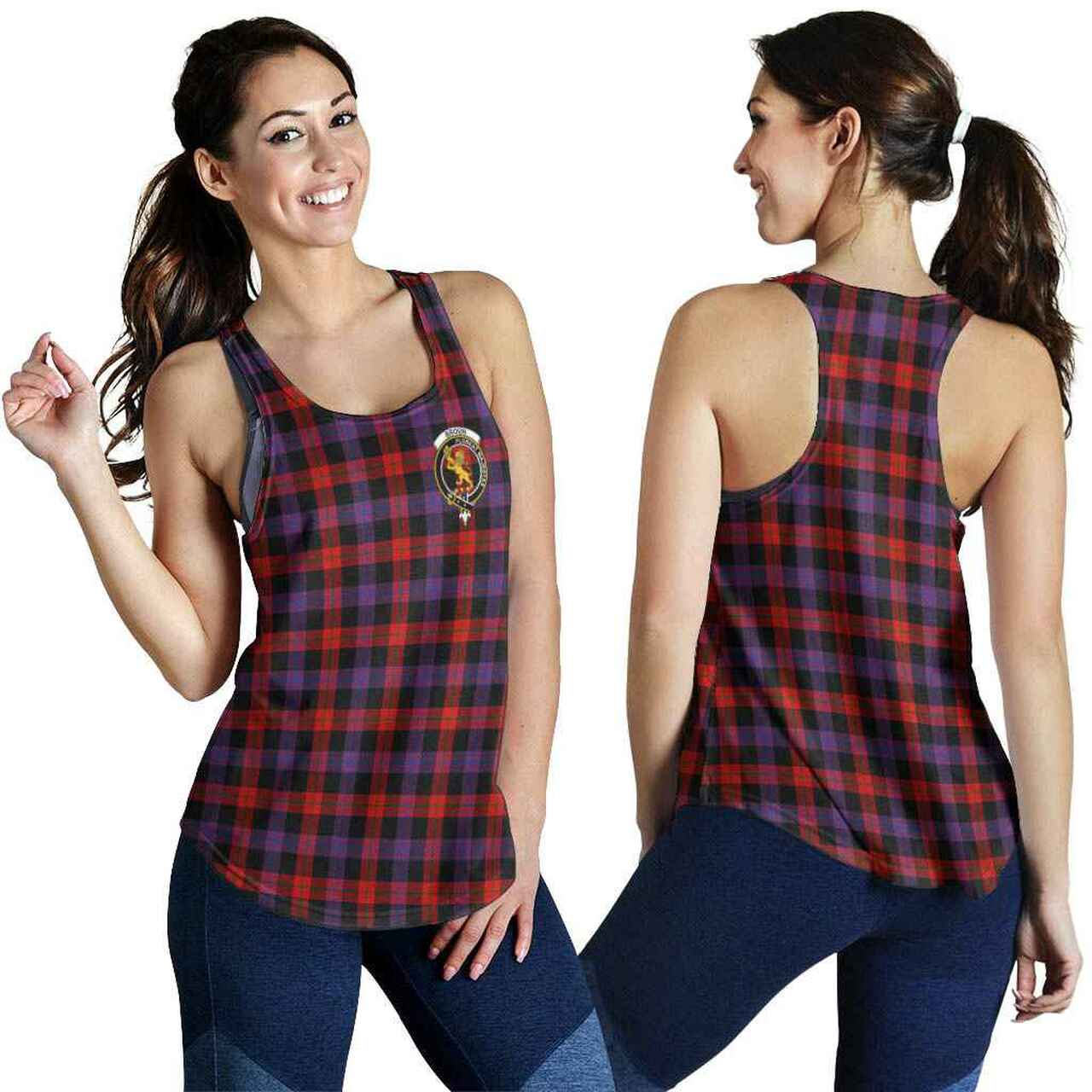 Broun Tartan Crest Women Racerback Tank