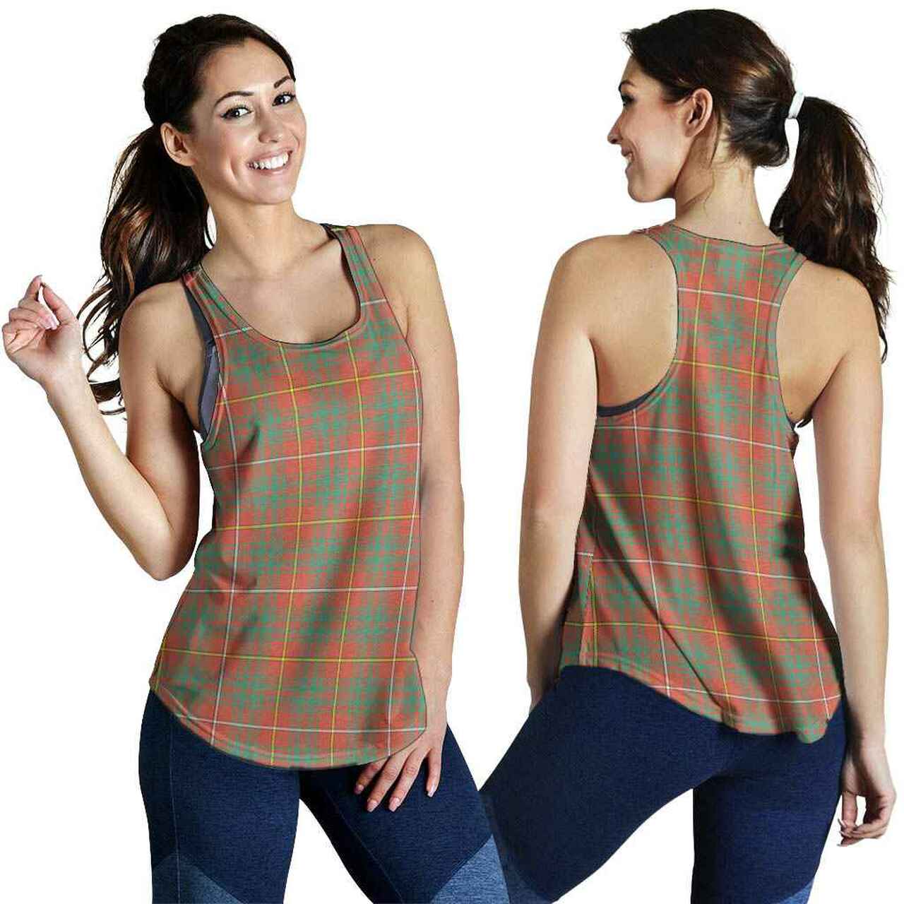Bruce Ancient Tartan Plaid Women Racerback Tank