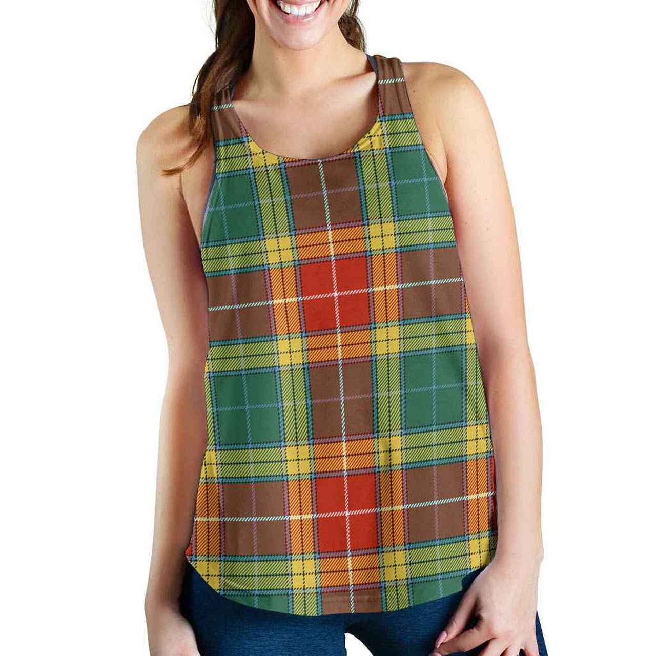 Buchanan Old Sett Tartan Plaid Women Racerback Tank