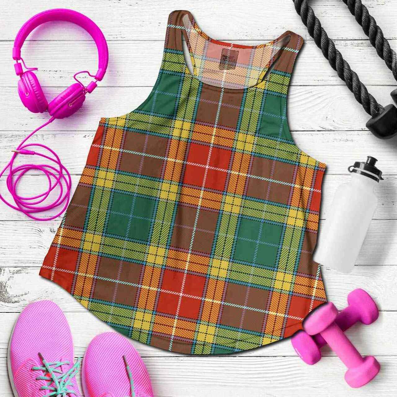 Buchanan Old Sett Tartan Plaid Women Racerback Tank