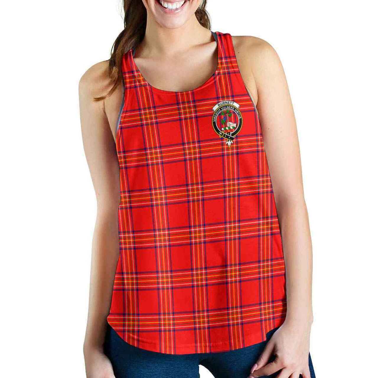 Burnett Tartan Crest Women Racerback Tank