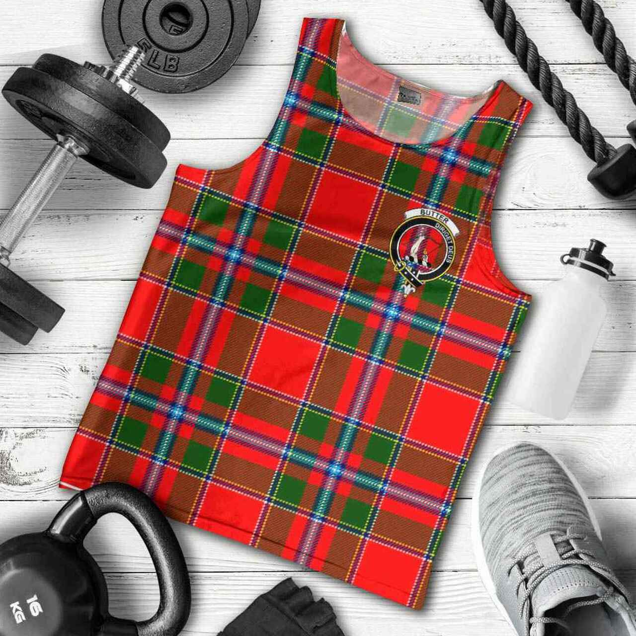Butter Tartan Crest Men Tank Top