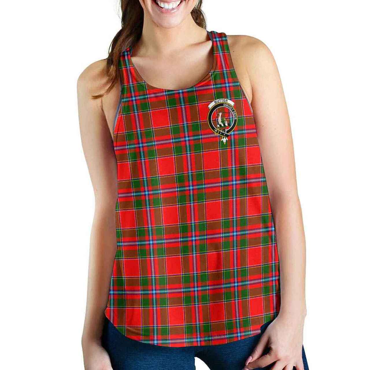 Butter Tartan Crest Women Racerback Tank