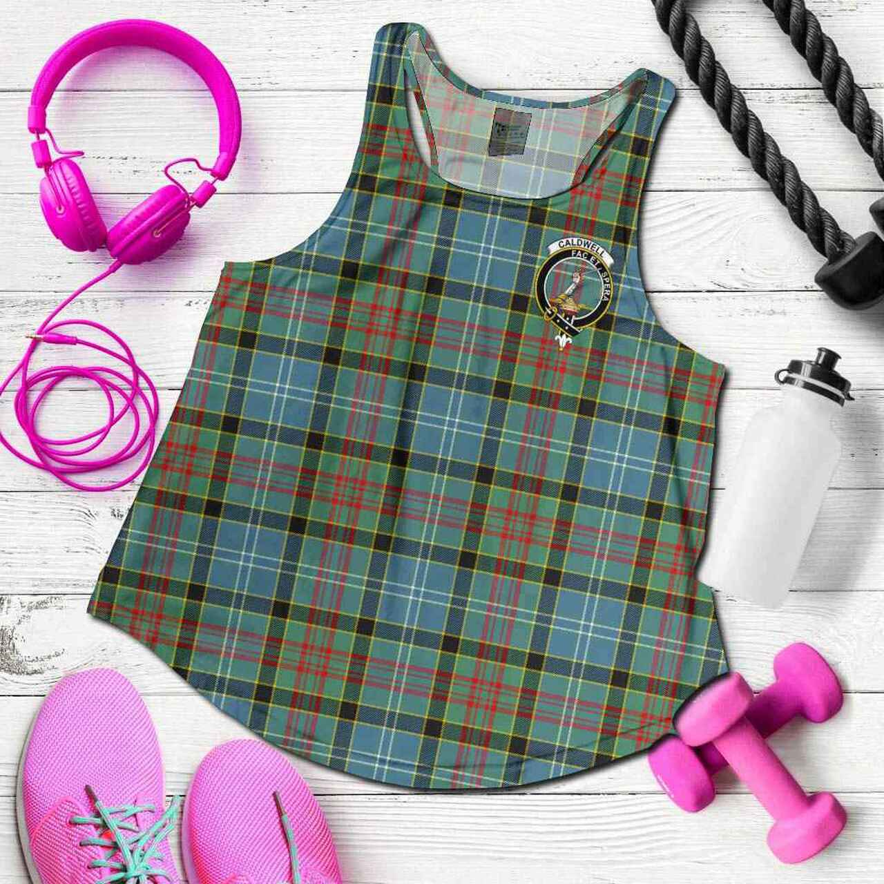 Caldwell Tartan Crest Women Racerback Tank